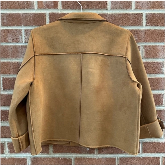 Soft Surroundings Camel Faux Suede Blazer/Jacket Sz L EUC - Picture 3 of 6